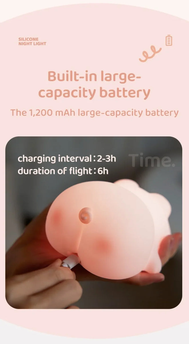 Cute Pink Piggy Night Light