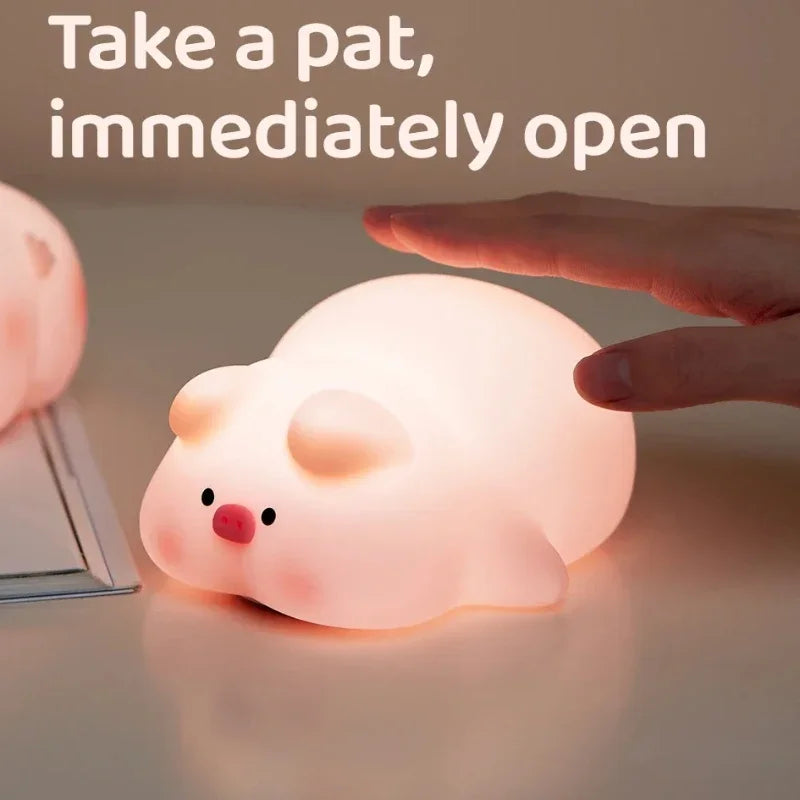 Cute Pink Piggy Night Light