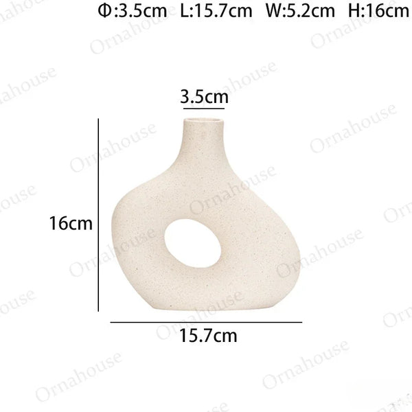 Nordic Ceramic Donut Vase