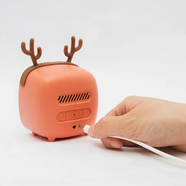 Cartoon Rabbit Deer Ear Alarm Clock Rechargeable Digital Display LED Nigh Light Table Clock Wall Clock Living Room LED Clock