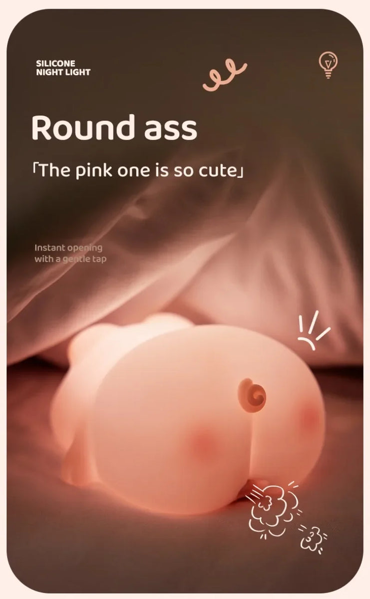 Cute Pink Piggy Night Light