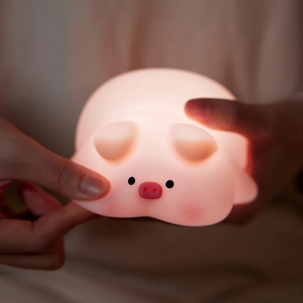Cute Pink Piggy Night Light