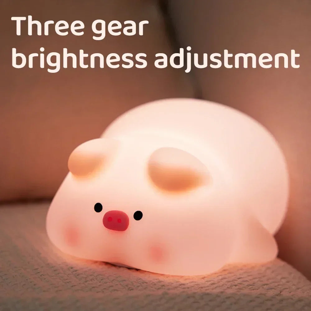 Cute Pink Piggy Night Light