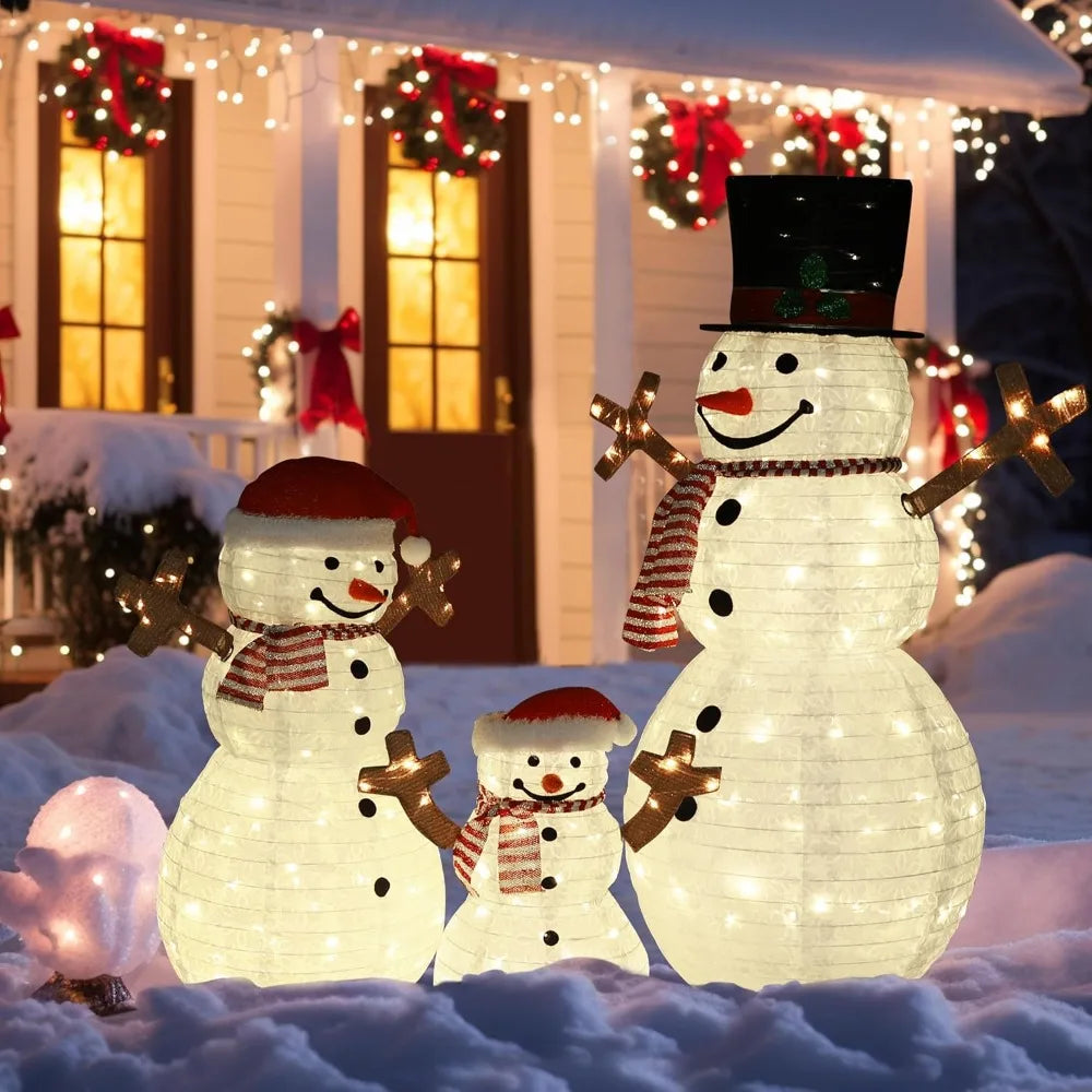 Snowman Family LED Decorations