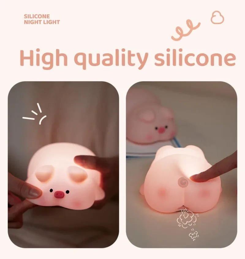 Cute Pink Piggy Night Light