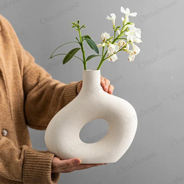 Nordic Ceramic Donut Vase