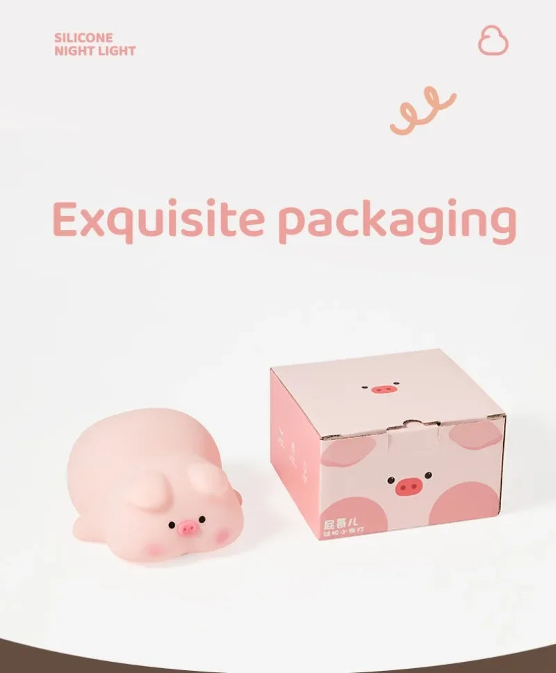 Cute Pink Piggy Night Light