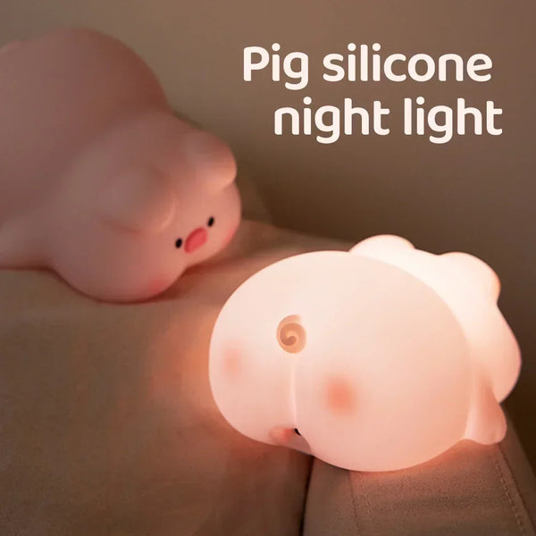 Cute Pink Piggy Night Light
